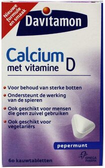 Calcium &amp; D3 mint Davitamon 60kt