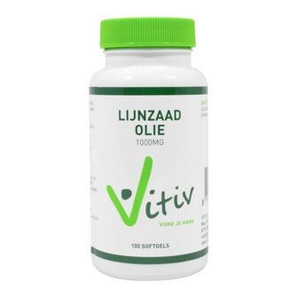 Lijnzaadolie 1000mg Vitiv 100sft