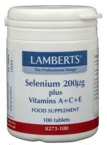Selenium 200mcg met vitamine A C E Lamberts 100tb