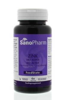 Zink 15mg &amp; koper 1mg Sanopharm 60tb