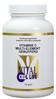 Vitamine C multi element gebufferd poeder Vital Cell Life 120g