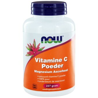 Vitamine C poeder magnesium ascorbaat NOW 227g