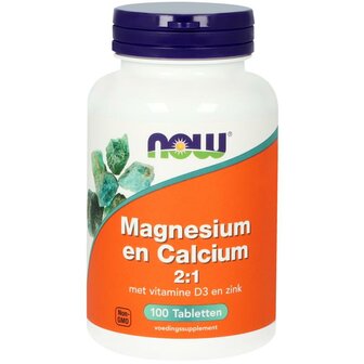 Magnesium &amp; calcium 2:1 NOW 100tb