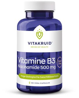 Vitamine B3 Niacinamide 500 mg Vitakruid 90vc