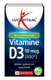 Vitamine D3 10mcg (400IE) vegan Lucovitaal 60kt