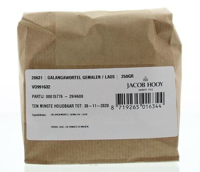 Galangawortel gemalen/laos Jacob Hooy 250g