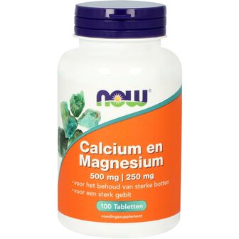 Calcium 500 mg en magnesium 250 mg NOW 100tb