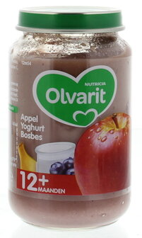 Appel yoghurt bosbes 12M54 Olvarit 200g