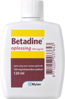 Jodium oplossing 100 mg/ml Betadine 120ml