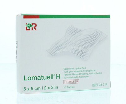 H gaasverband 5cm x 5cm Lomatuell 10st