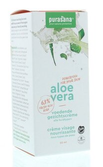 Aloe vera gezichtscreme voedend/creme visage bio Purasana 50ml