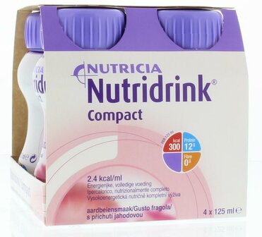 Compact aardbei 125ml Nutridrink 4st