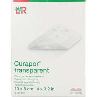 Transparant 10 x 8cm steriel Curapor 5st