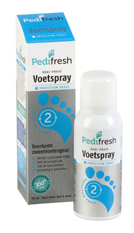 Fase 2 tegen lange termijn zweetvoeten spray Pedifresh 50ml