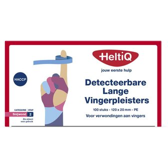 Detect vingerpleister lang PE 120 x 20 Heltiq 100st