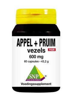 Appel pruim vezels 600 mg puur SNP 60ca