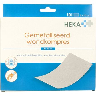 Wondkompres gemetalliseerd 8 x 10 cm steriel Heka Klein 10st