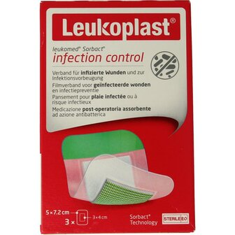 Sorbact infection control 5x7.2cm Leukomed 3st