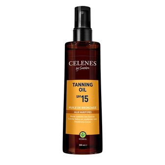 Celenes Herbal tanning oil all skin types SPF 15+, 200ml