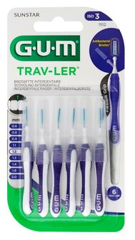Trav-ler ragers 1.2 mm paars GUM 6st